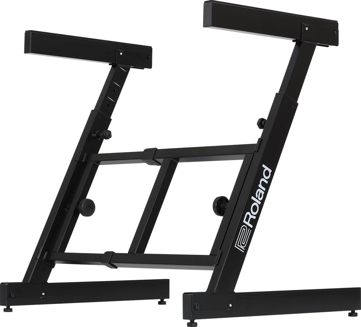 Roland KS-11Z Keyboard Stand | Heavy-Duty Z-Stand with Wide Adjustment Range for 88-Note Stage Pianos & Other Keyboards | Foldable Padded Support Arms | Easy Transport & Storage