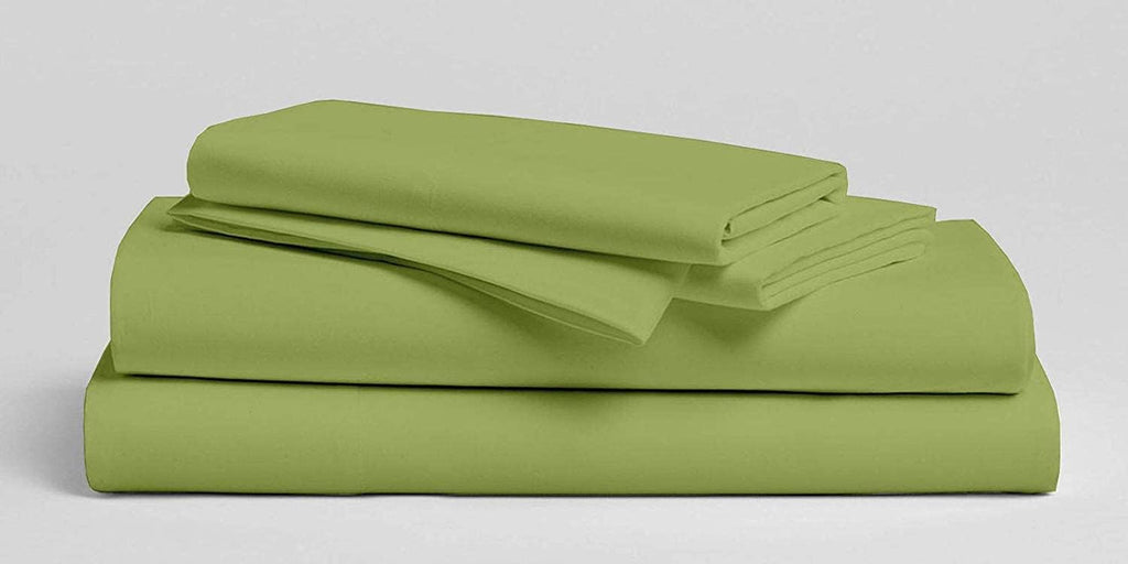 800 Thread Count-4Pcs Bedding Set 100% Cotton Bed Sheets, Sage Rv-King Sheets Set, Long-Staple Combed Cotton, Sateen Weave for Soft & Cozy Cotton, Fits Mattress Upto 15'' Deep Pocket