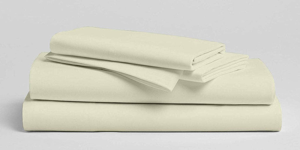 800 Thread Count-4Pcs Bedding Set 100% Cotton Bed Sheets, Ivory Cal-King Sheets Set, Long-Staple Combed Cotton, Sateen Weave for Soft & Cozy Cotton, Fits Mattress Upto 15'' Deep Pocket