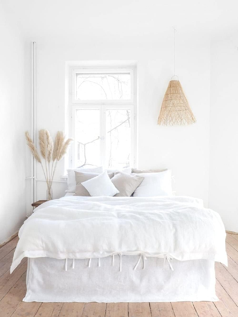 White Color Washed Cotton Duvet Cover with Button - Duvet Cover Twin King Queen Full Double King Toddler - Cotton White Bedding Set (Super King)