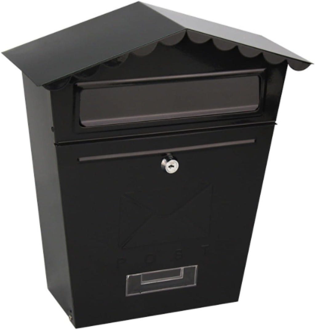 Decorative Post Mailbox, Lockable Secure Mail Letter Post Box Vintage Stainless Steel Metal Mailbox Retro Wall-Mounted Mailbox Outdoor Decoration Crafts