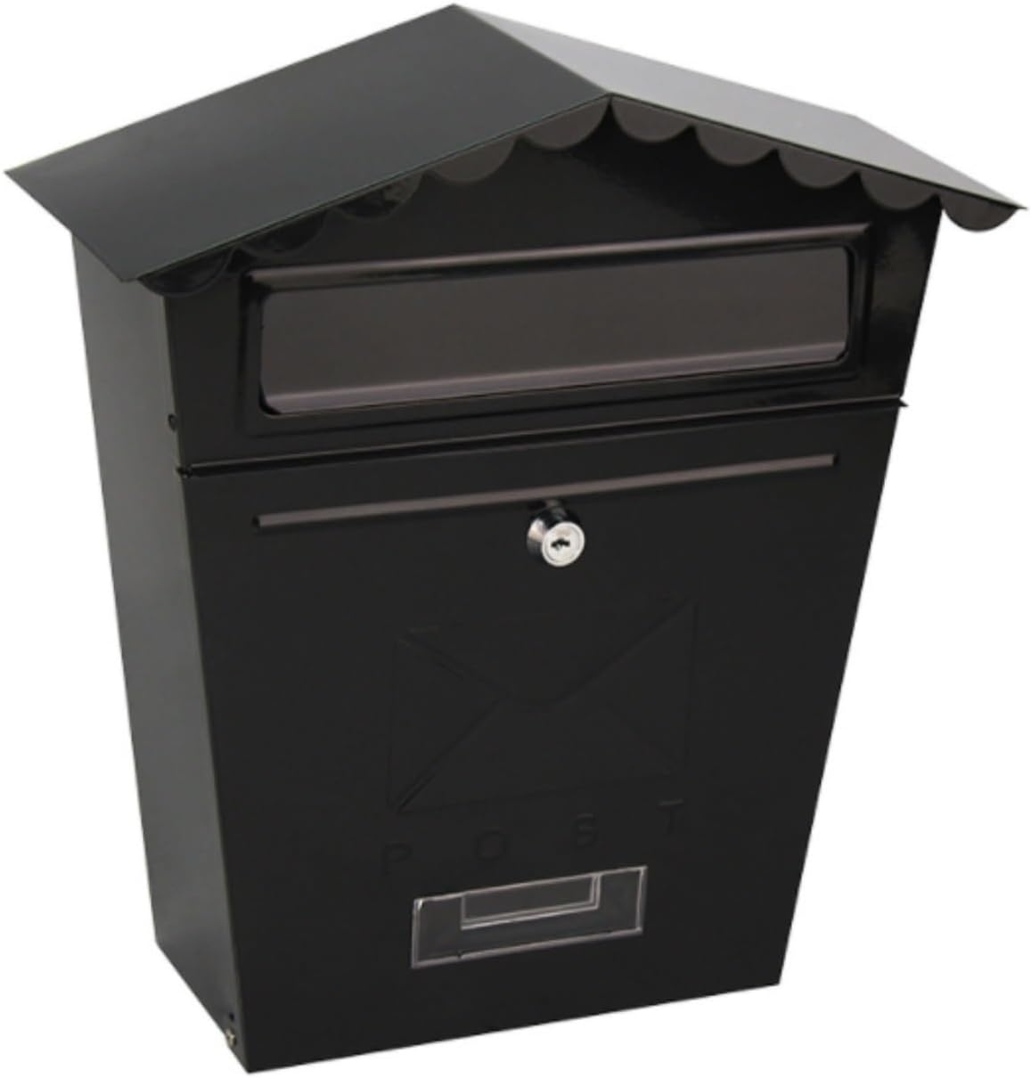 Decorative Post Mailbox, Lockable Secure Mail Letter Post Box Vintage Stainless Steel Metal Mailbox Retro Wall-Mounted Mailbox Outdoor Decoration Crafts