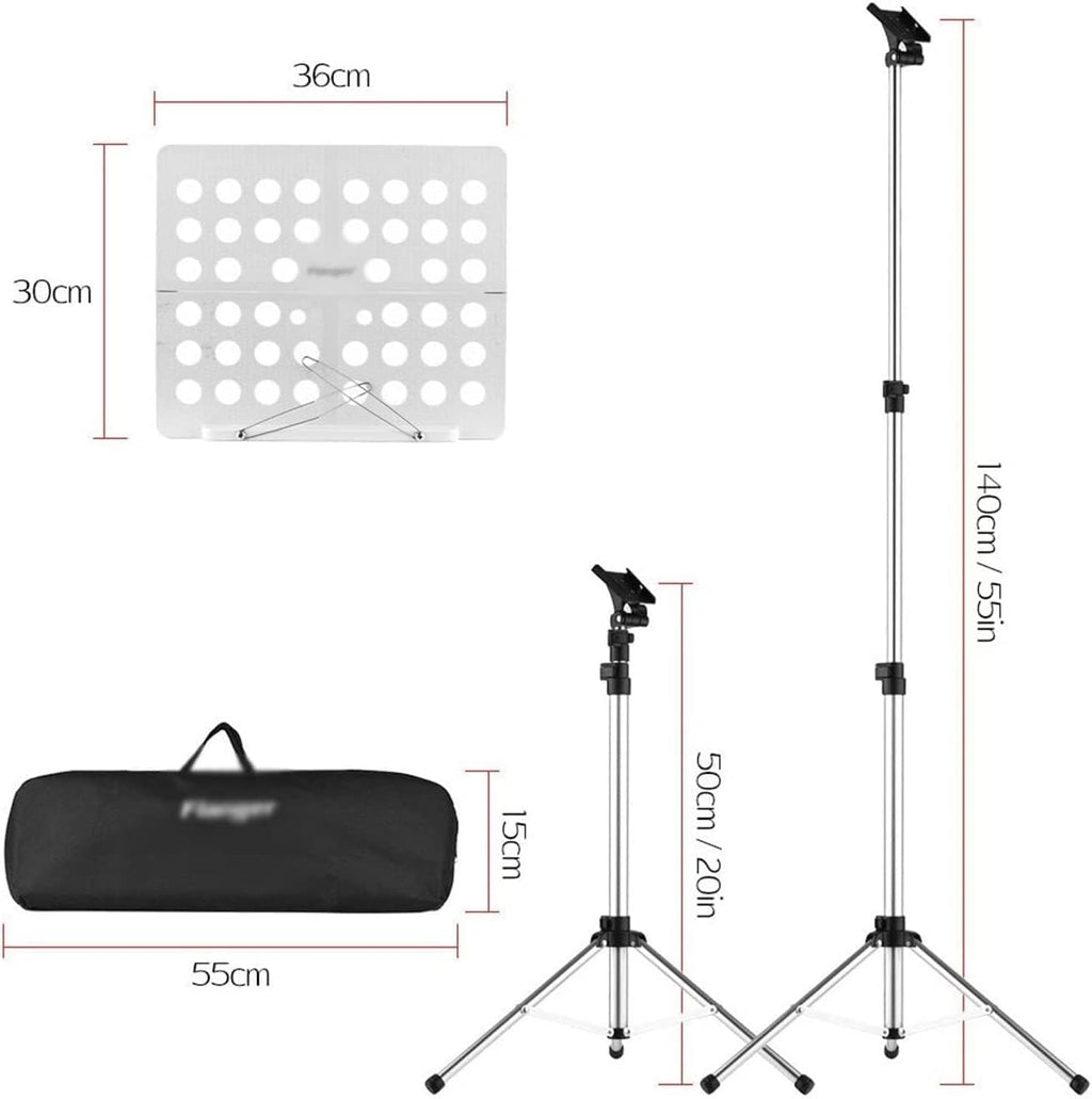 Music Stands Aluminum Alloy Portable Music Holder Adjustable Height Sheet Music Stands for Violin Guitar Home Book Holder，A
