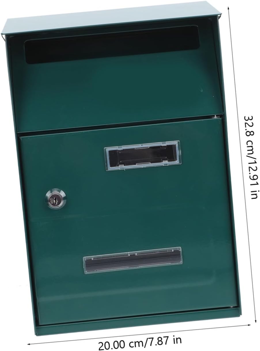 NUOBESTY 2pcs Simple Wall Mounted Mailbox with Lock Decorative Metal Letter Box Stylish Hanging Post Box for Home Office Easy to Install Versatile Use