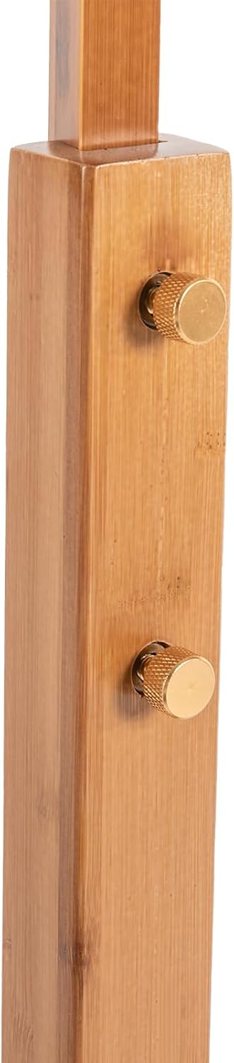 Bamboo Music Stand Adjustable Height Sheet Music Stand with Mobile Phone Holder, Anti-slip Foot Pads, Freestanding Music Stand 340° Rotatable Music Holder Rack (100-130cm)
