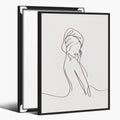 Trendy Female Sketch Wall Art Elegant Home Artwork Decor Minimalist Black and White Body Line Painting Poster Abstract Canvas Print Wall Decor for Bedroom Washroom Bathroom black framed20x30inch