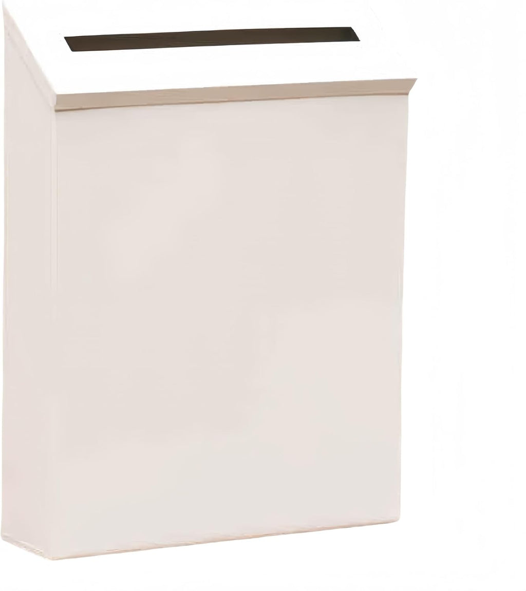 Mailbox Wall Mounted,Modern Wall Mounted Mailbox with Large Storage Capacity, Metal Mailbox Hanging Secure Postbox for Office Business Home School Outdoor Indoor Use (White)