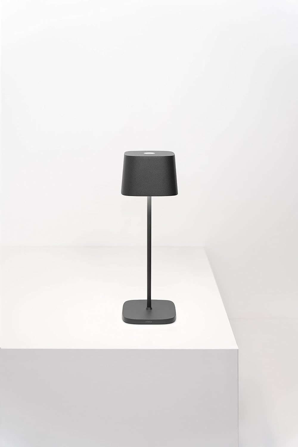 Zafferano, Ofelia Pro Lamp, Rechargeable Cordless Table Lamp with Touch Controls, Suitable for Indoor and Outdoor, Dimmer, 2700-3000 K, Height 12 Inches, Dark Grey Color