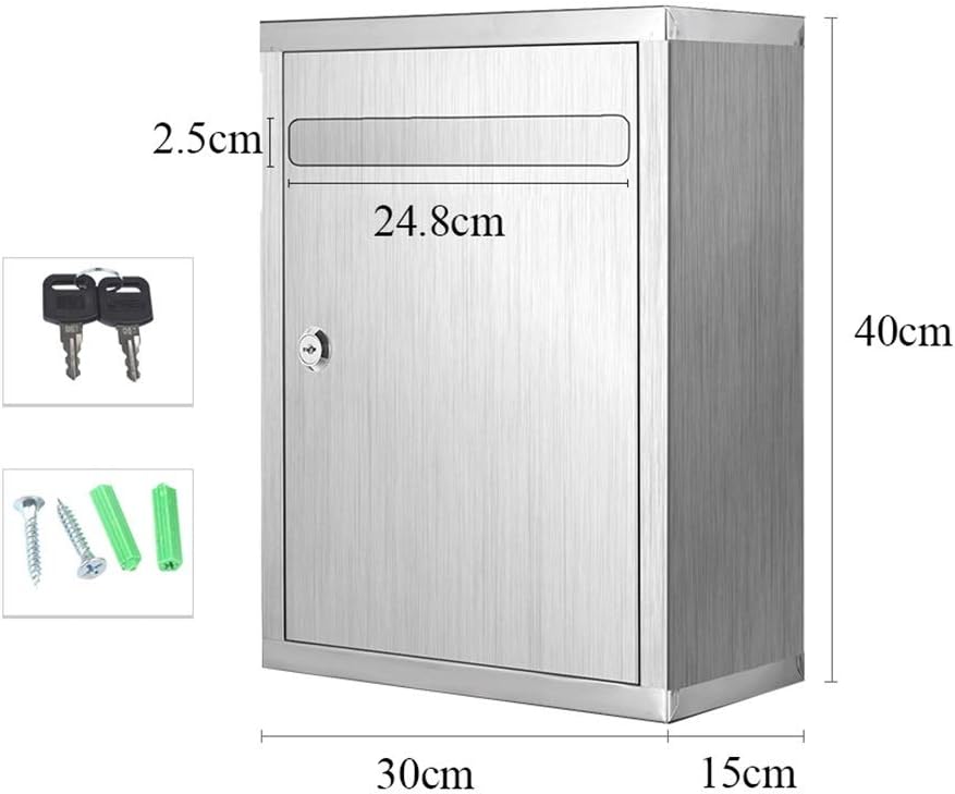 Post Box, Wall Mounted Aluminum Alloy Mailbox Modern Suggest Fundraising Durable Security Letterboxes with 2 Keys for Outside Wall, Wedding (Color : D)