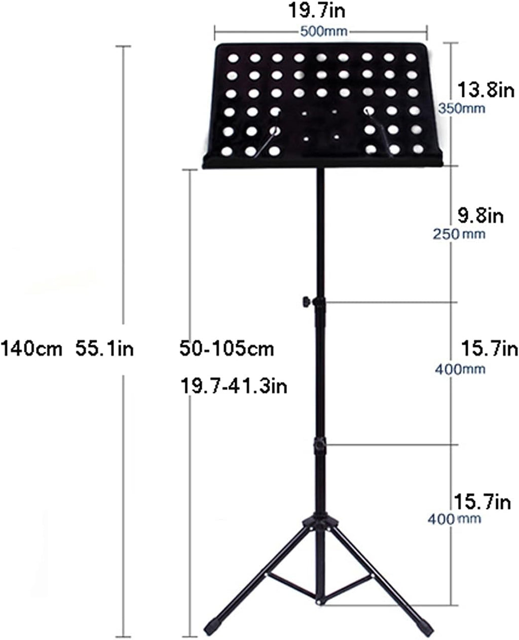 Music Stands Black Sheet Music Stand, Portable Music Stand for Guitar Players, Ukulele, Violin Players, Metal Tripod Stand, Music Clip Holder Musical Instruments