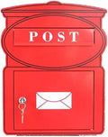 Wall Mounted Locking Mailbox， Safe and Secure Vintage Inspired Chic Metal Post Mail Box