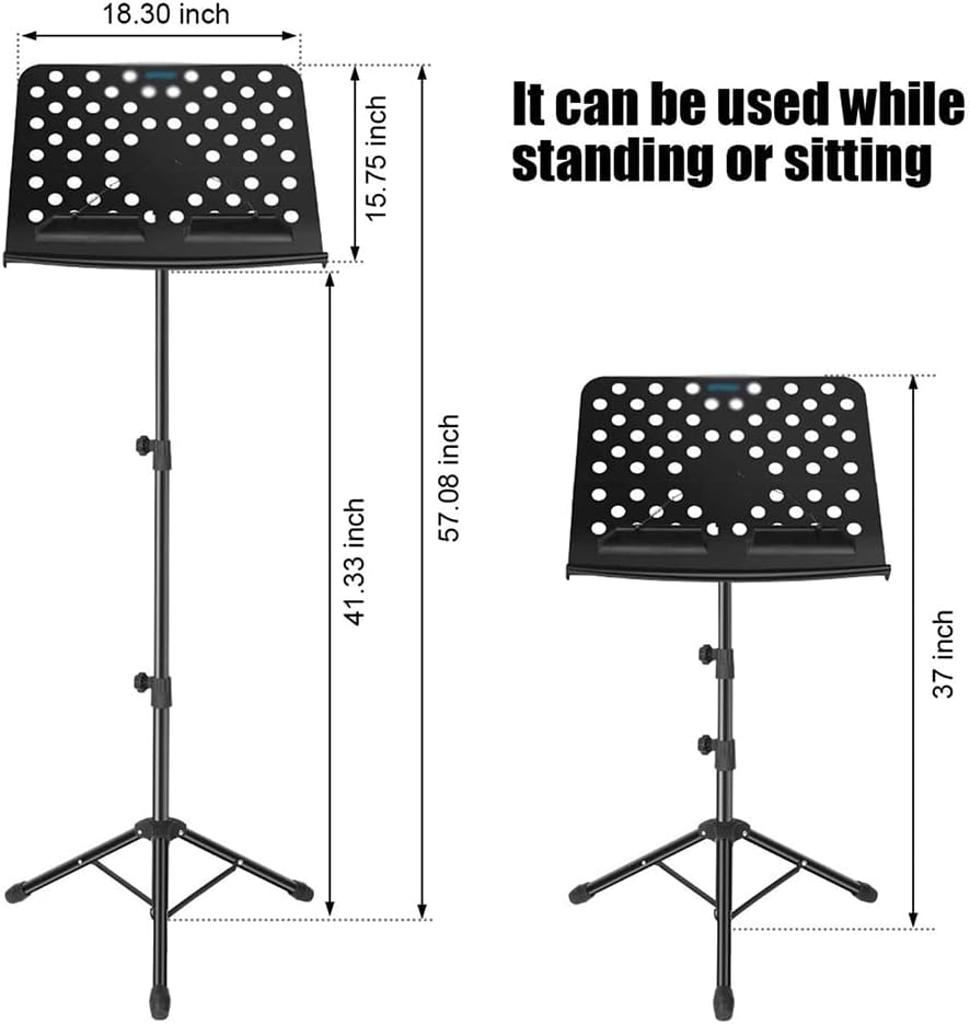 Music Stands Adjustable Height Music Holder Portable Folding Sheet Music Stands with Carry Bag Violin Guitar Book Holder