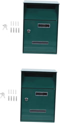 NUOBESTY 2pcs Simple Wall Mounted Mailbox with Lock Decorative Metal Letter Box Stylish Hanging Post Box for Home Office Easy to Install Versatile Use