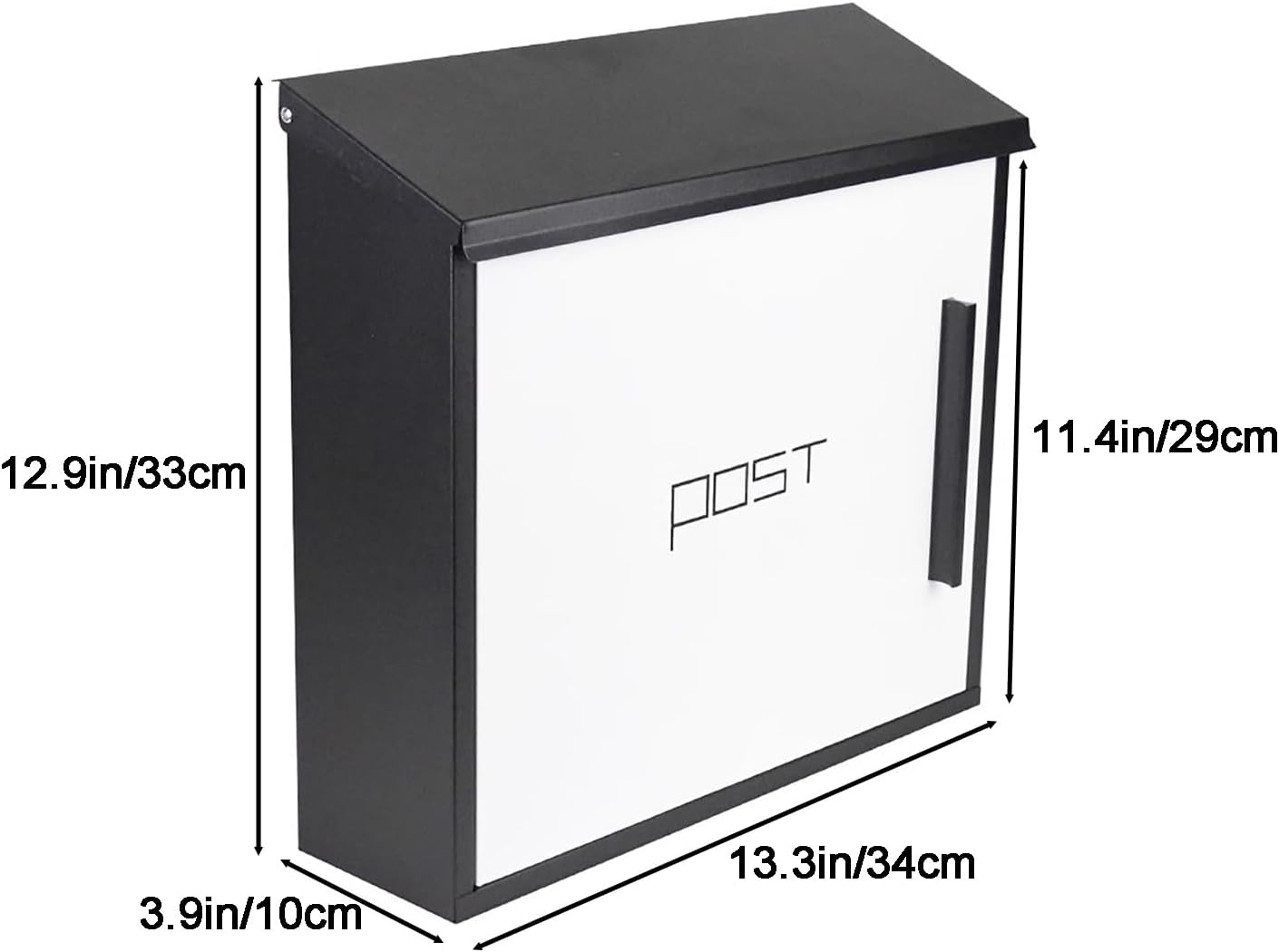 Mailboxes for Outside, Modern Design Mailbox, Large Capacity Galvanized Sheet Mail Box, with Key Lock Secure Metal Mailbox, Easy to Install(White)