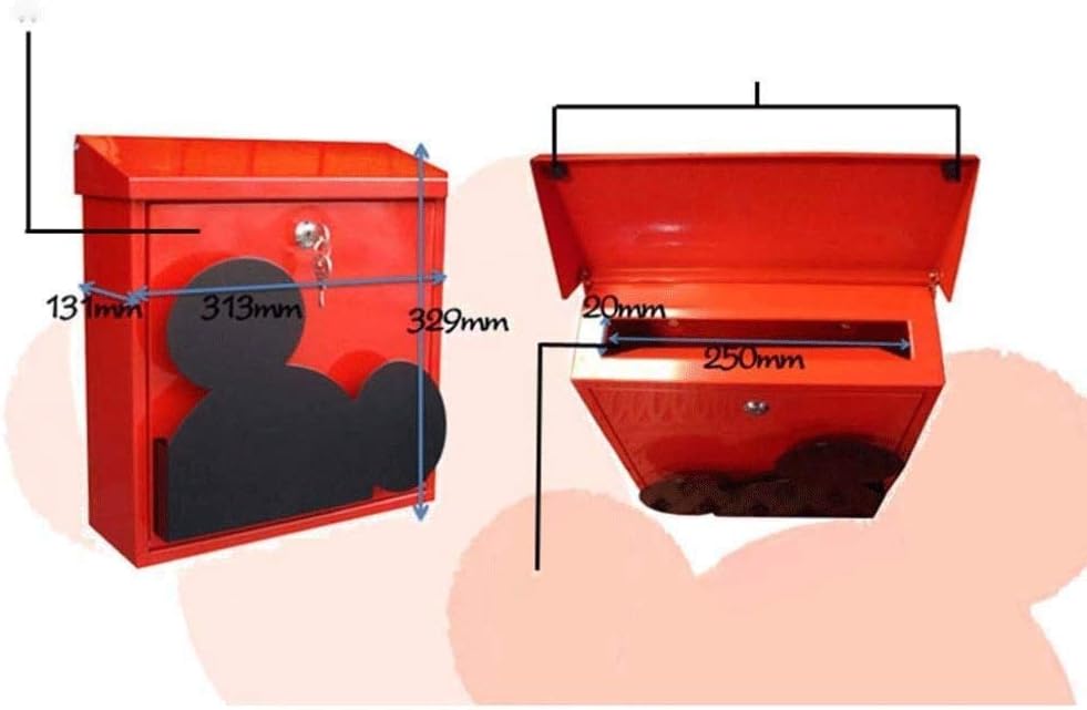 Outside Wall Mount Post Box Mailbox Letterbox Photography Props Mural Wedding Bar Cafe Window Display Outdoor Mailboxes Home Decoration (Color : D)