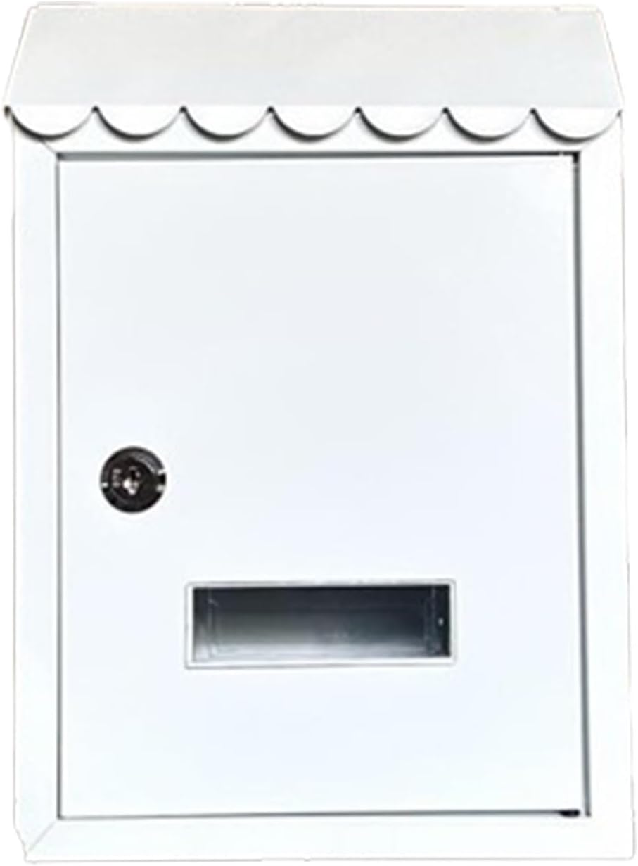 Wall Mount Mailbox Metal Mailbox, Mailboxes, Locking Mailbox, Wall Mount with Lock Mailboxes Hanging Post Box for Key Office Outdoor Garden