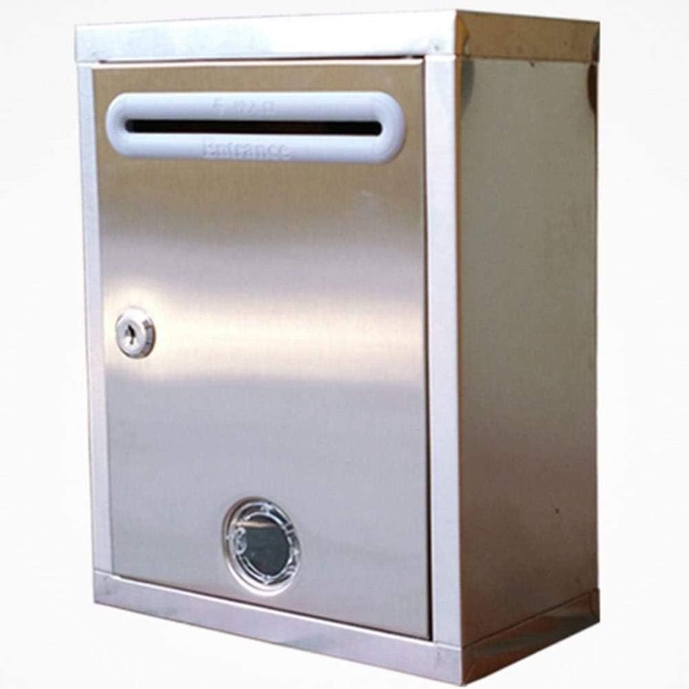 Mailbox Postbox Stainless Steel Letter Box Wall with Lock Suggestion Box Complaint Box Outdoor Waterproof