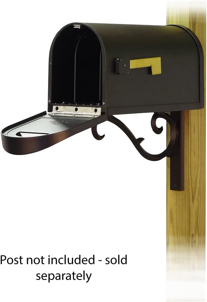 Special Lite Classic Curbside Mailbox with Sorrento Front Single Mailbox Mounting Bracket - TC-SOR-FS-1008-BLK