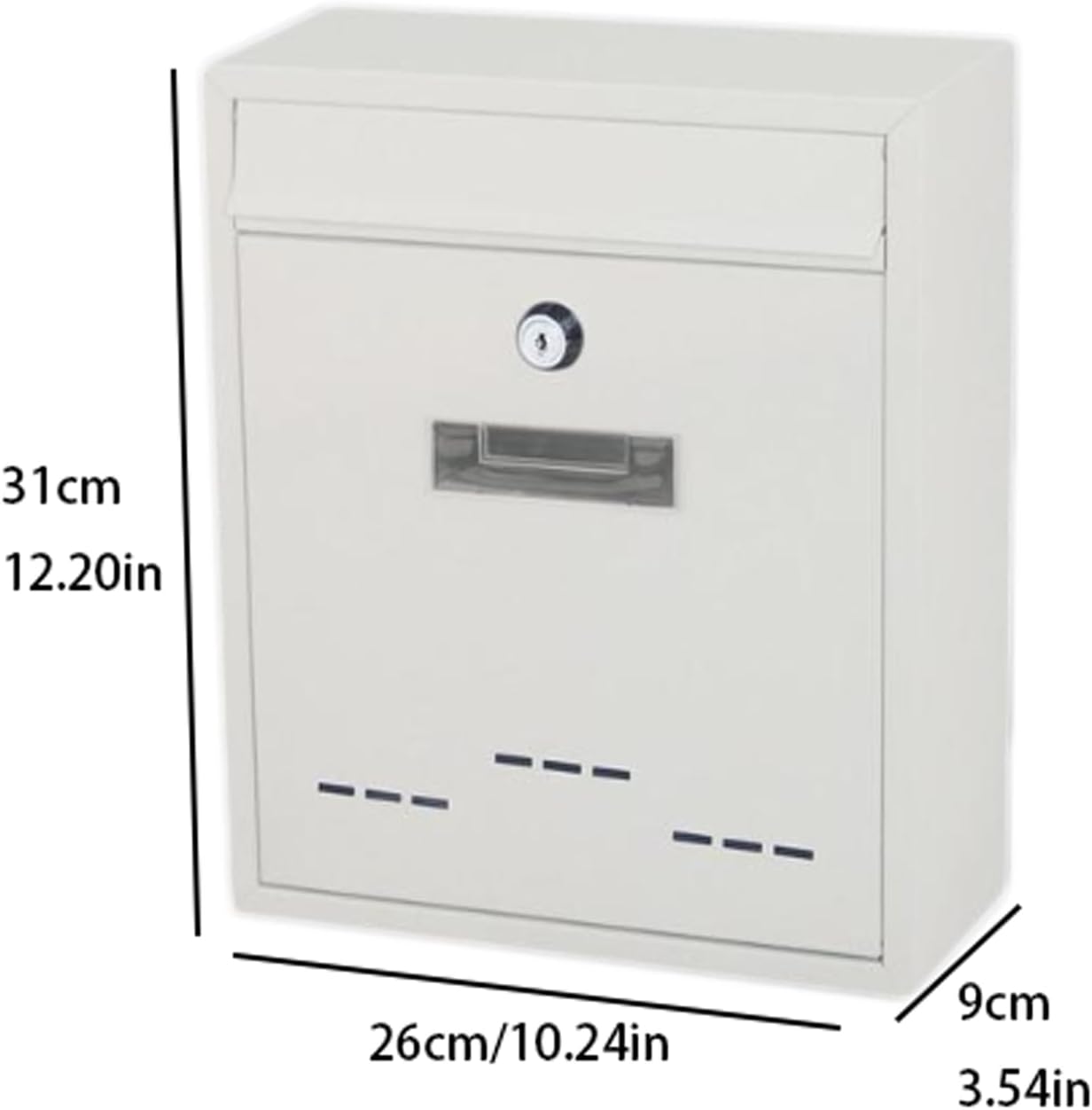 Post Box, Wall Mounted Letterbox, Letter Boxletterbox Wall Mount Mailbox Large Lockable Outdoor Metal Mail Box Post Letter Letter Box For Door Home Decorative Office Safe Mailbox mailbox ( Color : Whi