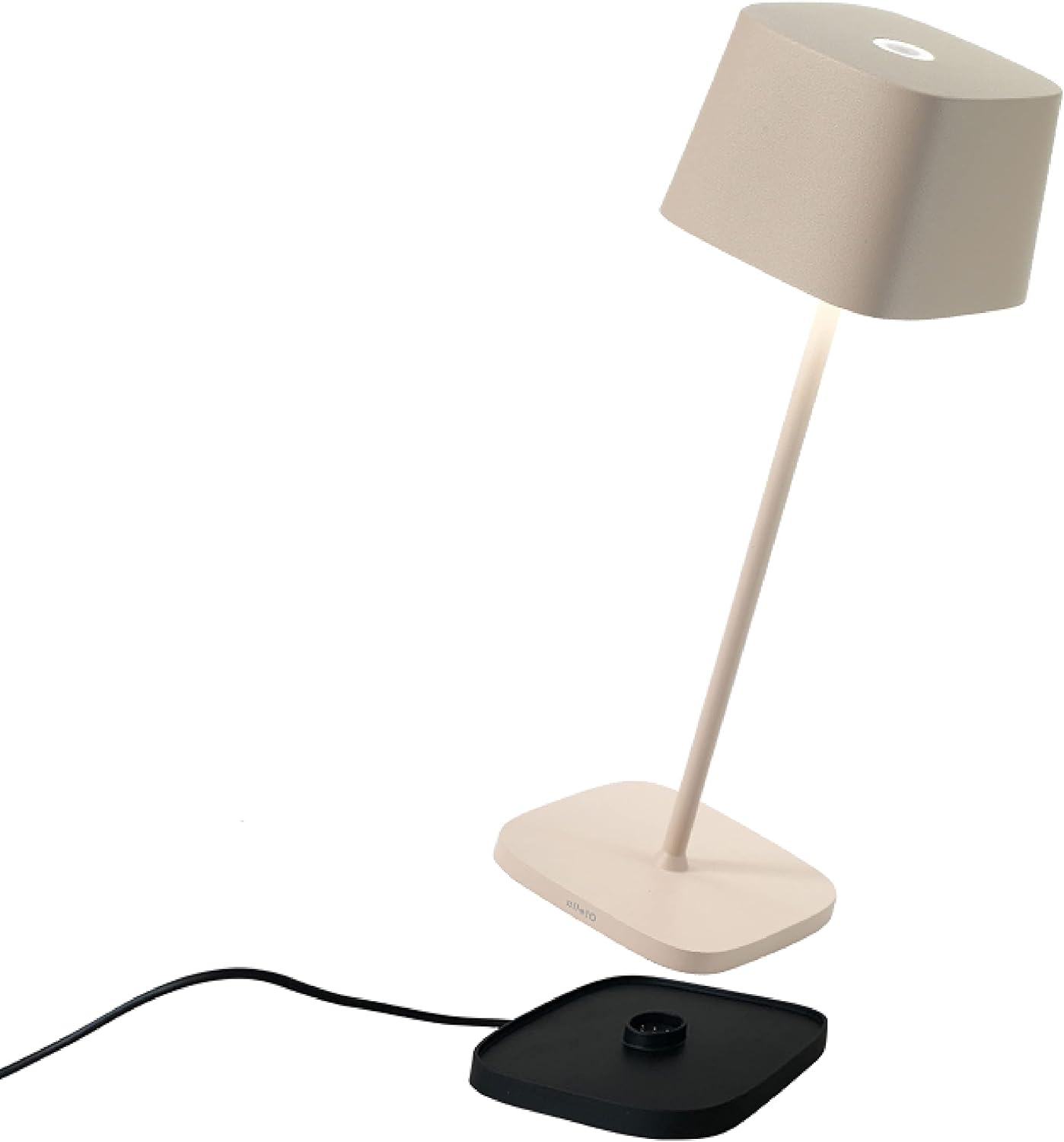 Zafferano, Ofelia Pro Lamp, Rechargeable Cordless Table Lamp with Touch Controls, Suitable for Indoor and Outdoor, Dimmer, 2700-3000 K, Height 12 Inches, Sand Color