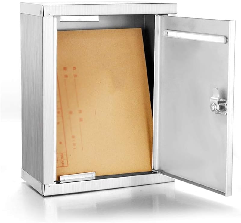 Post Box, Wall Mounted Aluminum Alloy Mailbox Modern Suggest Fundraising Durable Security Letterboxes with 2 Keys for Outside Wall, Wedding (Color : D)