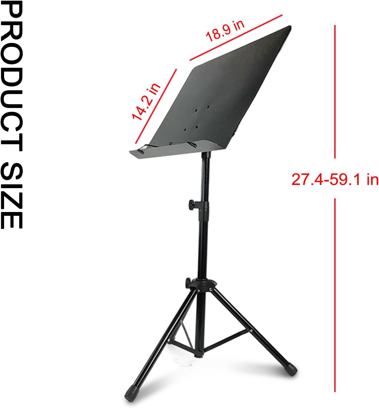 Music Book Stand, Music Holder with Music Sheet Clip, Portable and Folding, Metal, Height-Adjustable, Suitable for Playing Musical Instruments, for Violin, Guitar, Drums
