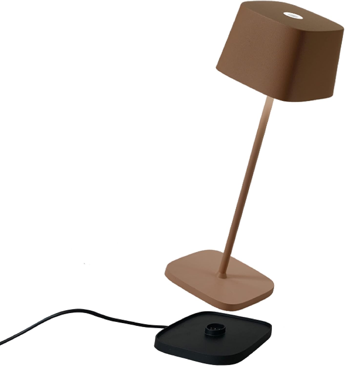 Zafferano, Ofelia Pro Lamp, Rechargeable Cordless Table Lamp with Touch Controls, Suitable for Indoor and Outdoor, Dimmer, 2700-3000 K, Height 12 Inches, Rust Color