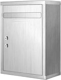 Post Box, Wall Mounted Aluminum Alloy Mailbox Modern Home Office Suggest Fundraising Security Letterboxes with 2 Keys for Outside Wall, Wedding (Color : E)