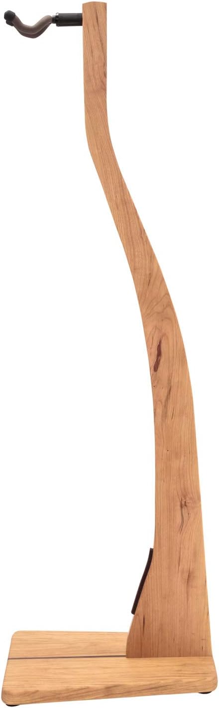 Zither Wooden Bass Guitar Stand - Handcrafted Solid Cherry Wood Floor Stands Best for Electric Bass Guitars, Made in USA