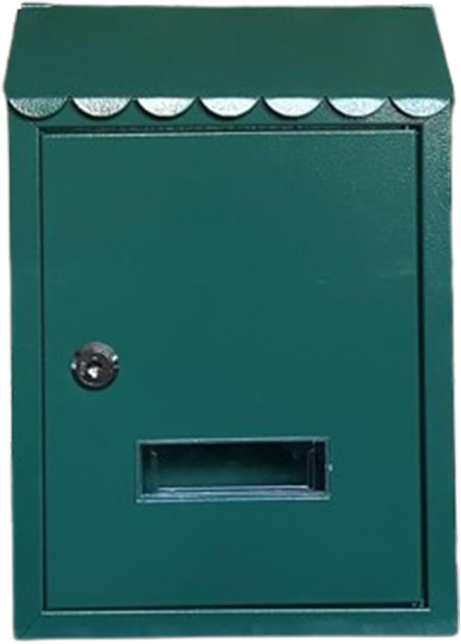 Wall Mount Mailbox Metal Mailbox, Mailboxes, Locking Mailbox, Wall Mount with Lock Mailboxes Hanging Post Box for Key Office Outdoor Garden