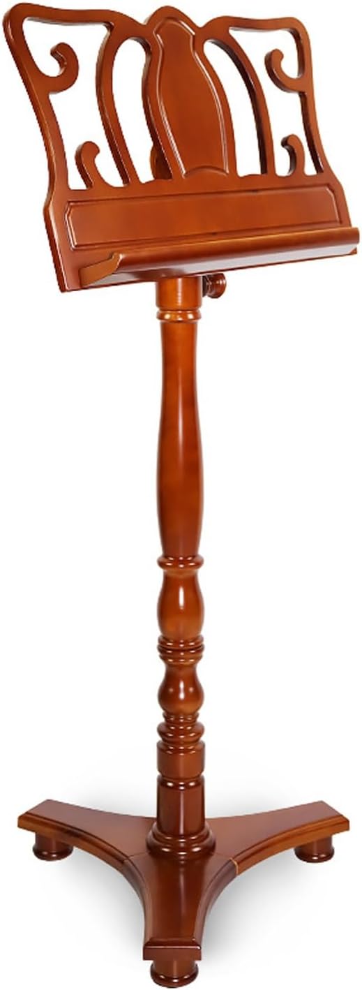 Music Holder Vintage Wooden Sheet Music Stand for Sheet Music Professional Traditional Adjustable Music Stand for Guitar and Violin Players(A)
