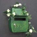 Cast Iron Flower Mailbox Embossed Trim Decor Look Home Garden Decorative Wall Metal Mail Post Box