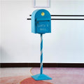 Outdoor Standing Metal Mailbox with Lock, Mail Box with Flip-Down Door, Large Capacity Mailboxes for House, Yard, Garden(Light Blue)