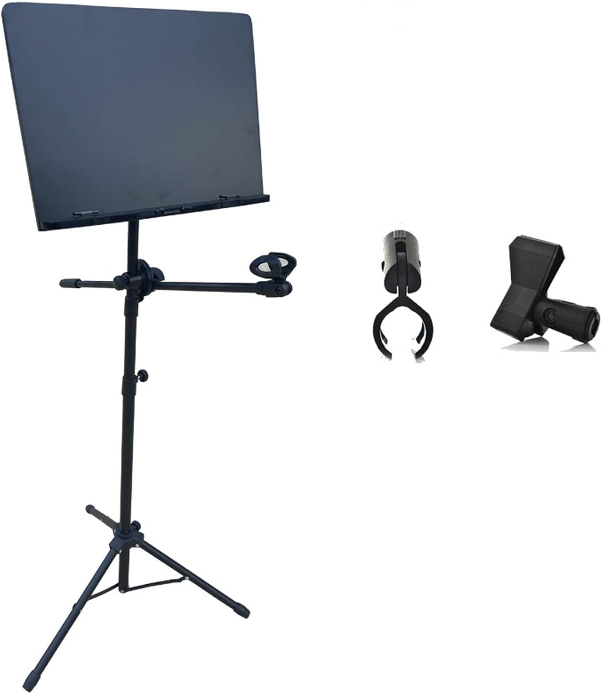 Music Document Stand, Portable Lightweight Music Stand, Music Accessories, Including A Carrying Bag, Adjustable In Angle And Height, Sheet Music Stand With Violin Hanger (Black 11*16*30in)