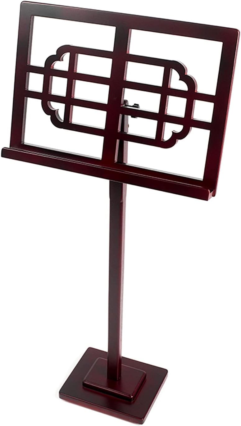 Music Stands Professional Wooden Orchestra Sheet Music Stand, Angle Adjustable Laptop Stand - Portable Violin Guitar Music Book Holder Musical Instruments, Red