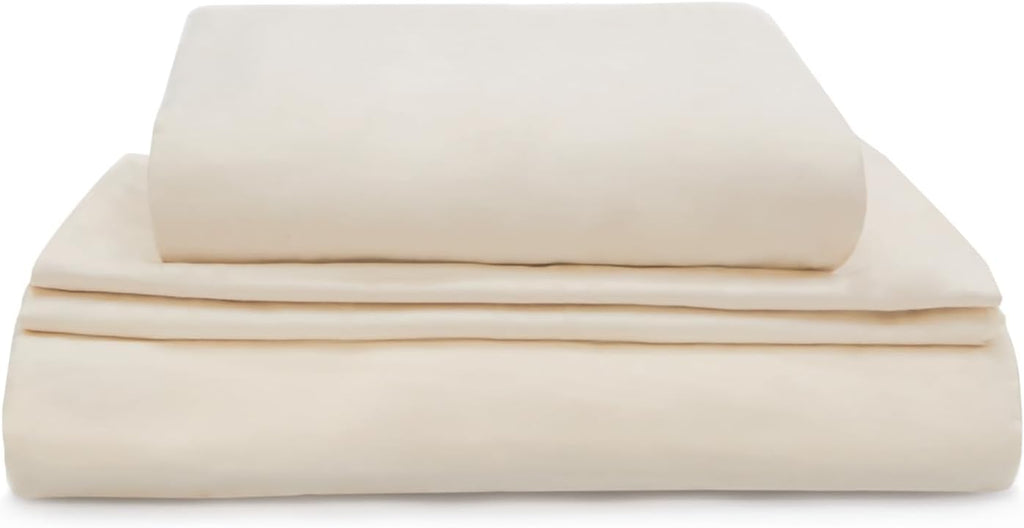 Naturepedic Organic Luxury Twin Sheet Set - 4 Piece Soft Sheets for Twin Size Bed - Comfy Breathable & Fitted Bed Sheet - 400 Thread Count Organic Cotton Sheet Set