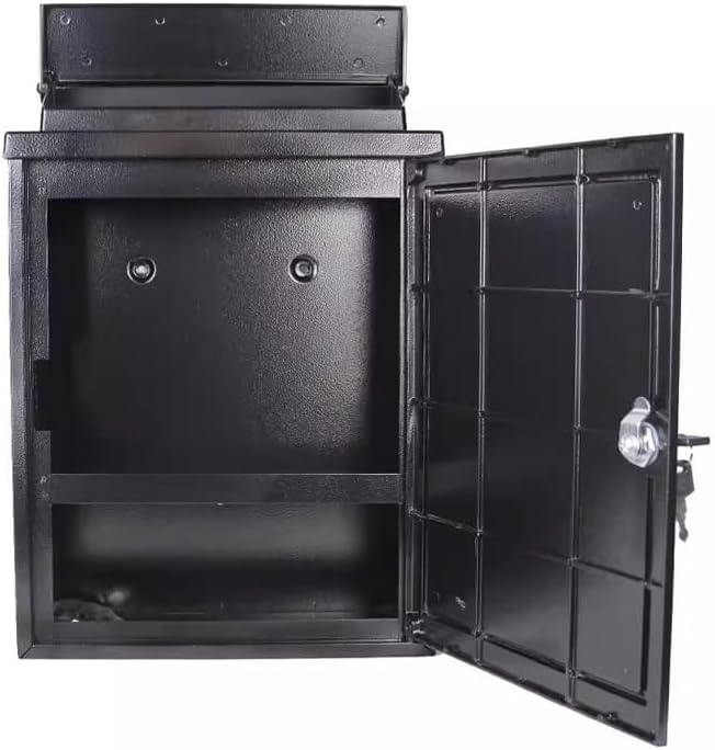 Wall Mount Mailbox for Outside, Rust-Proof Hanging Secured Postbox, Lockable Mailbox Security Lockbox Outdoor Retro Aluminum Post Box Secure(Gold)