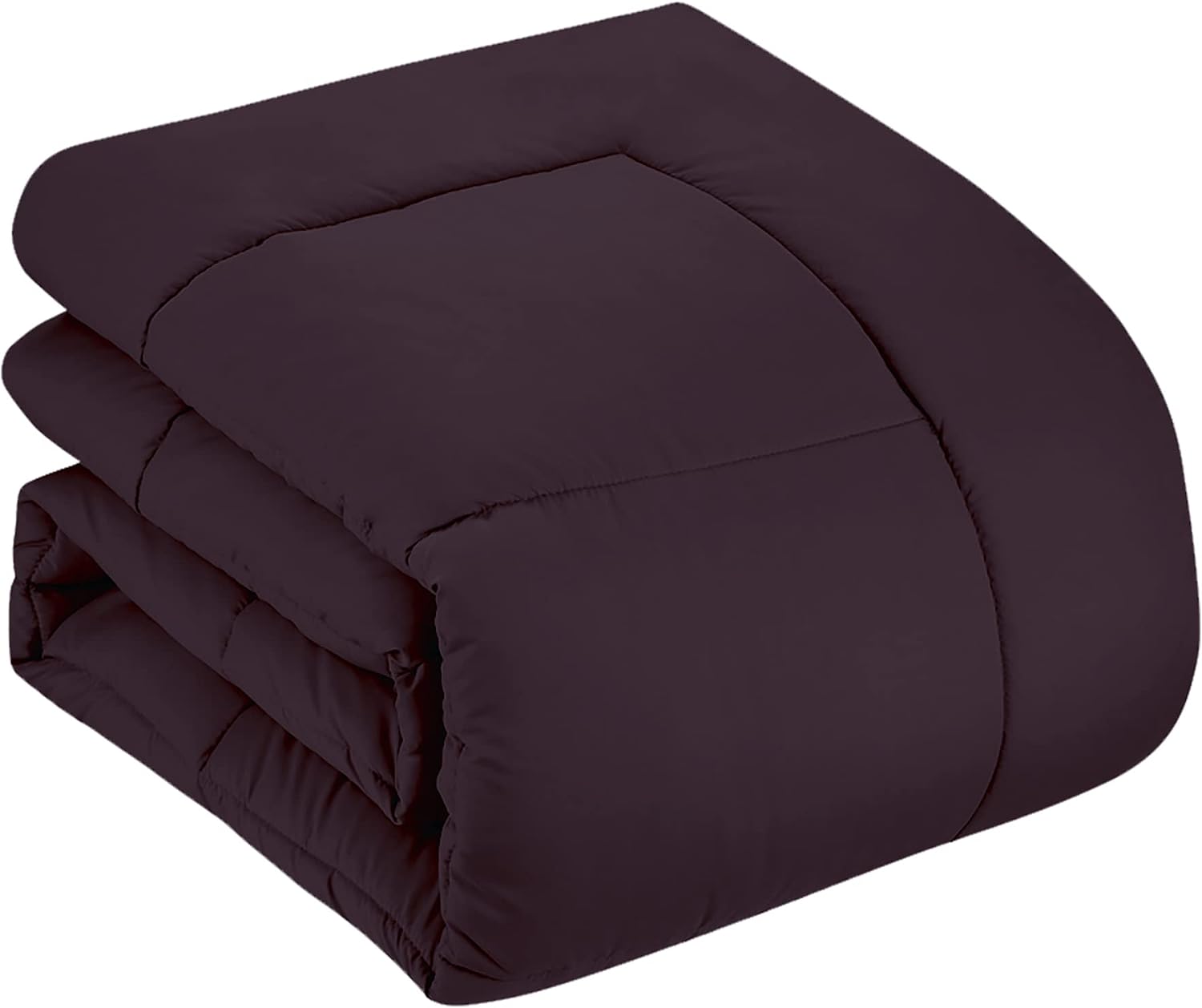 Sweet Home Collection 7 Piece Comforter Set Bag Solid Color All Season Soft Down Alternative Blanket & Luxurious Microfiber Bed Sheets, Purple, Twin (Pack of 4)