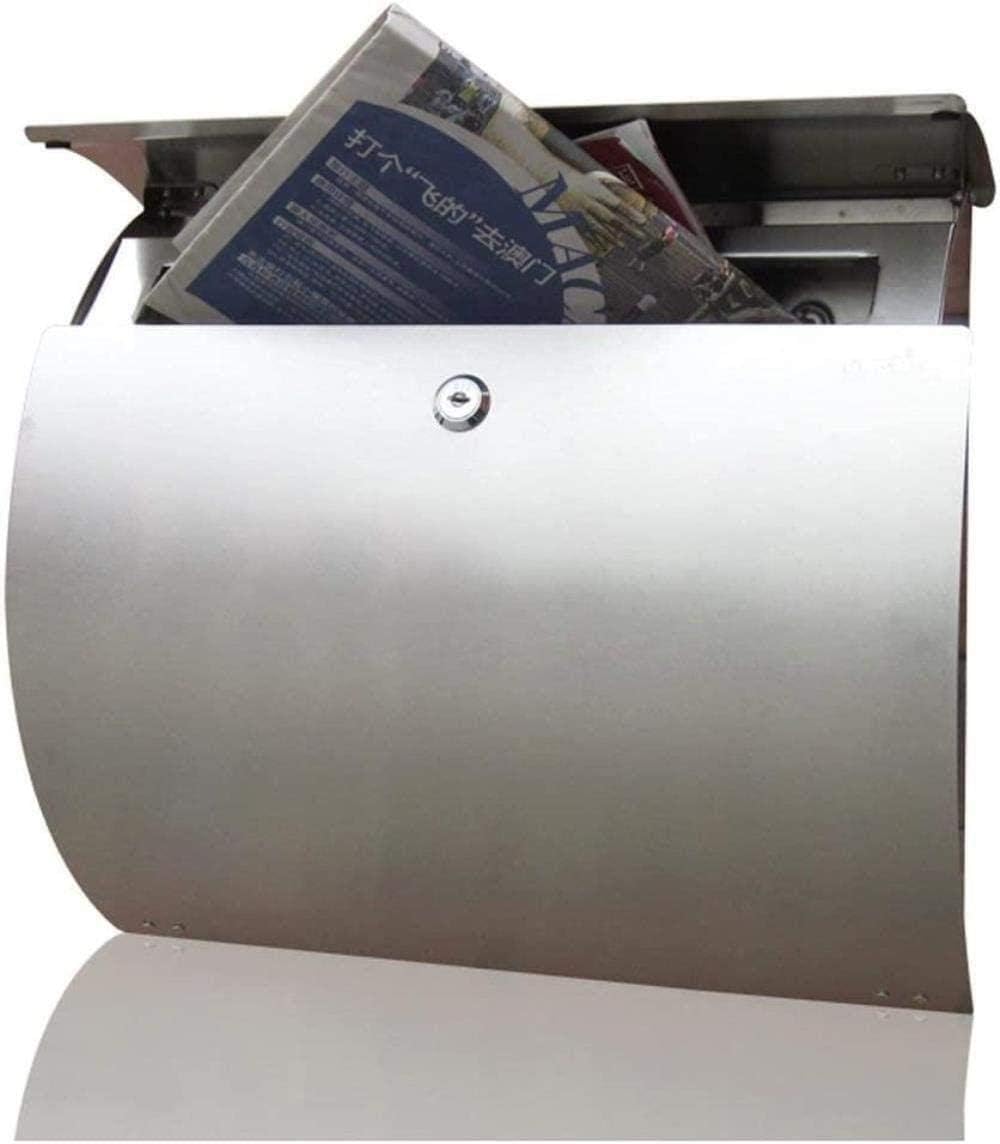Mailbox Stainless Steel Letter Box Postbox Outdoor Waterproof Villa Hanging Security