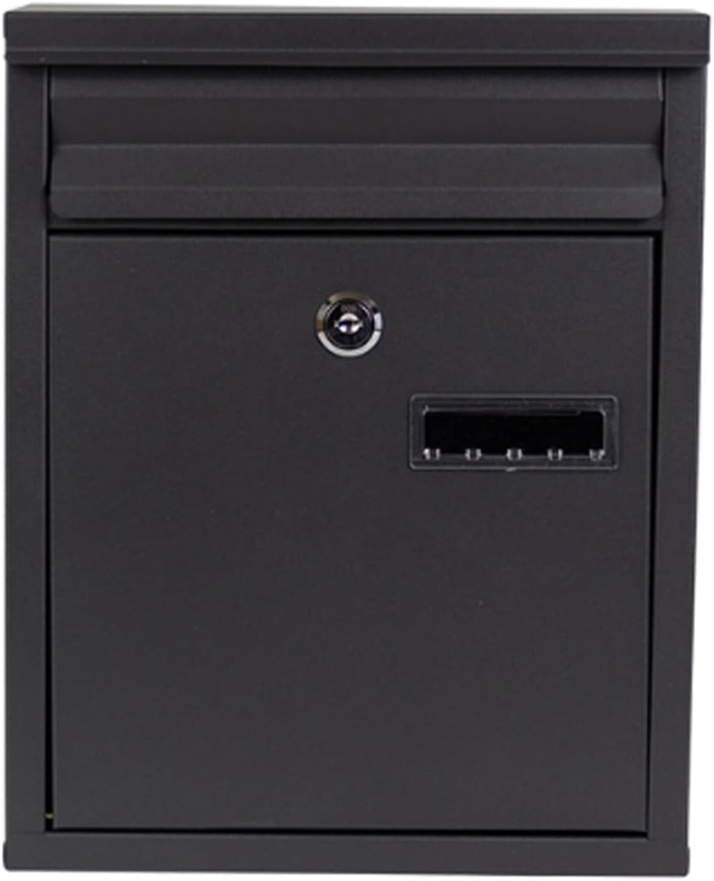 Mailbox Wall Mount Drop Box Metal Letter Delivery Box Lockable Post Office Box with Key Outdoor Curbside Mailbox Hanging Box(Black)