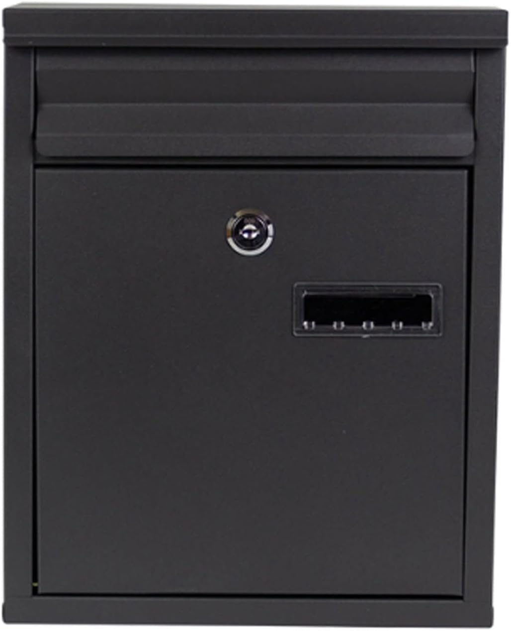 Mailbox Wall Mount Drop Box Metal Letter Delivery Box Lockable Post Office Box with Key Outdoor Curbside Mailbox Hanging Box(Black)
