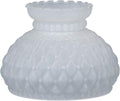B&P Lamp® 7 Inch Fitter Satin (Frosted) Glass Diamond Quilted Pattern Student Shade with Crimped Top for Vintage and Antique Style Globes