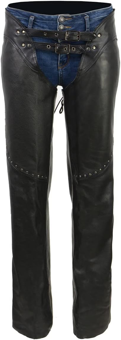 Milwaukee Leather Ladies Low Rise Double Buckle Chap w/Rivet Detailing