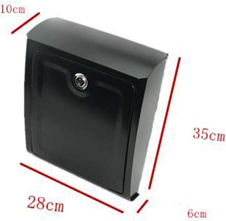 Outdoor Wall-Mounted Lockable Mailbox, Waterproof Post Box, Galvanized Sheet, 28x10x35cm