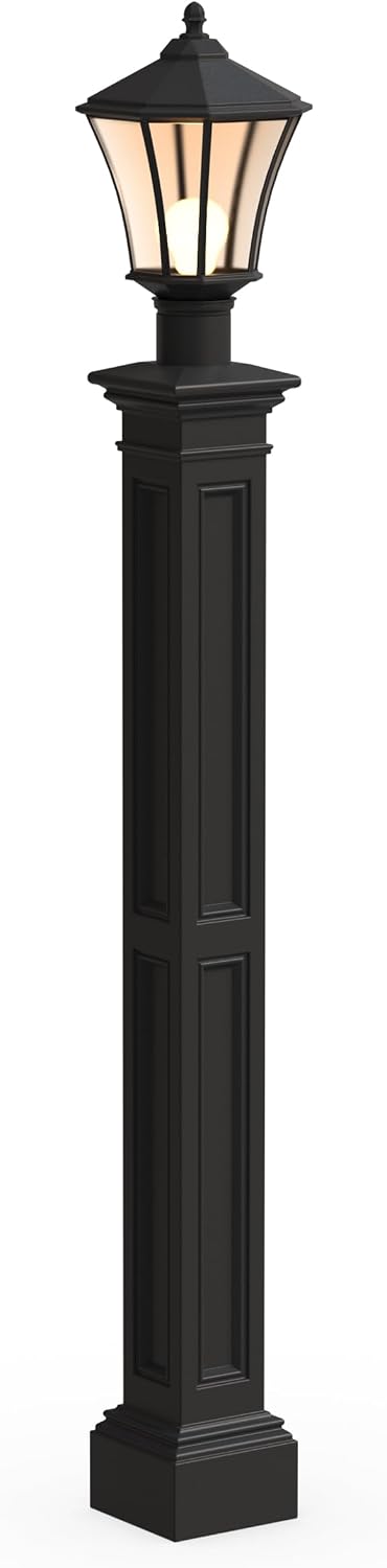 Mayne Liberty Heavy Duty Outdoor Lamp Post with Mount - Easy Install for Porch & Patio Lights, Weather & Fade Resistant, Shock Resistant, Long Lasting Outdoor Lighting Fixtures, Black
