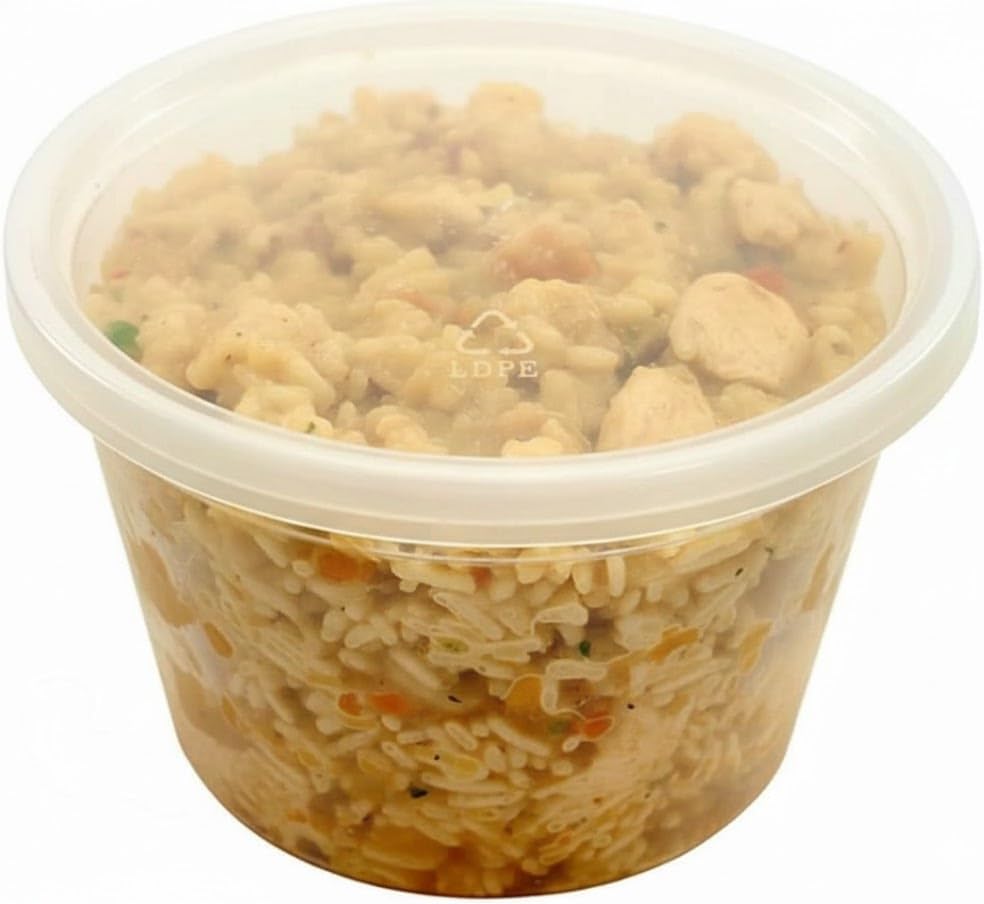 PACTOGO 64 oz (1/2 Gallon) Heavy Duty Round Plastic Deli Soup Containers with Lids, For Meal Prep Containers | BPA Free | Stackable | Leakproof | Microwave/Dishwasher/Freezer Safe (Pack of 120 Sets)