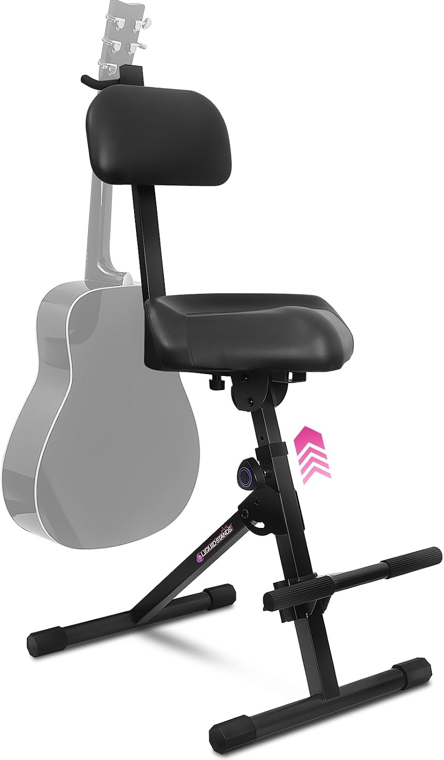 Liquid Stands Guitar Stool, Adjustable Piano Stool - Professional Musician Drum Throne with Backrest - Guitar Seat Drum Seat, Musician Stool, Chair, Guitar Chair for Adults, Kids, Drummer, Guitarist