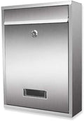 Letterboxes Locking Mailboxes Wall Mounted Vertical Key Lock Drop Mail Box Stainless Steel Cover Rust-Proof Metal Post Box