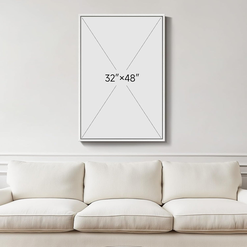 Large Framed Blue Gold Abstract Wall Art, Modern Vertical Canvas Prints Paintings Artwork for Walls, Minimalist Contemporary Pictures Wall Decor for Living Room Dining Room Bedroom Hallway 32x48 In