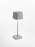 Zafferano, Ofelia Pro Lamp, Rechargeable Cordless Table Lamp with Touch Controls, Suitable for Indoor and Outdoor, Dimmer, 2700-3000 K, Height 12 Inches, Sage Color